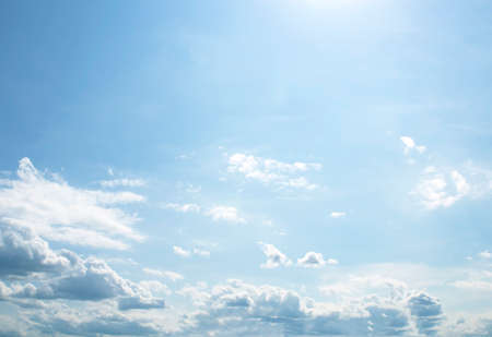 The vast blue sky and clouds skyの写真素材