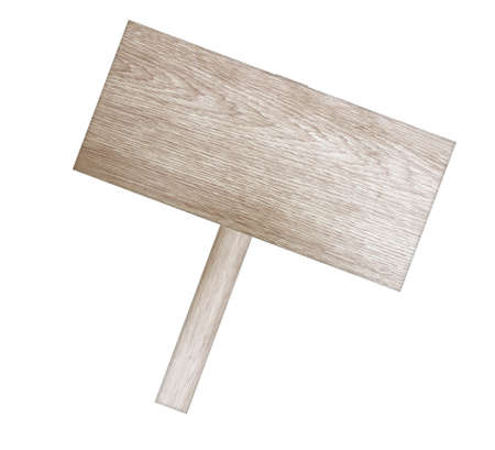 Wooden sign isolated on whiteの写真素材