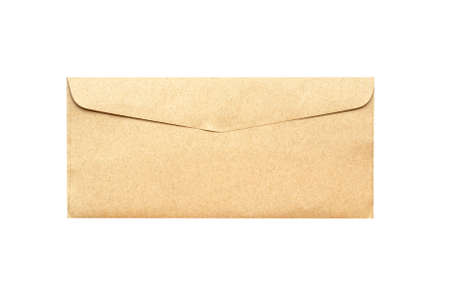 Brown envelope isolated on white background.の写真素材