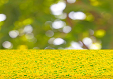 Tablecloths and natural bokehの写真素材