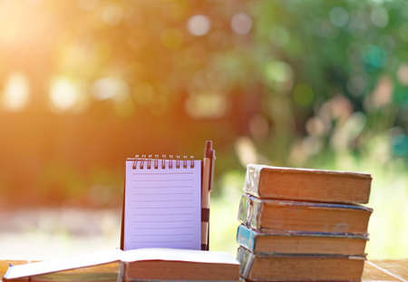 Read books with notes.の写真素材