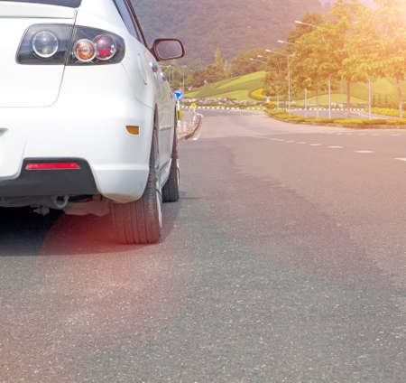 Car parked on the streetの写真素材