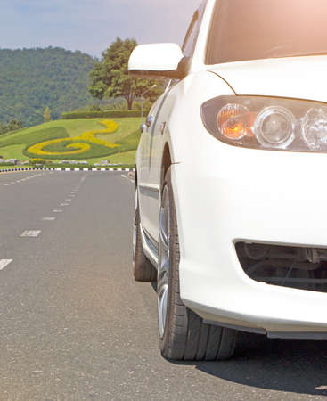 Cars parked on the roadside.の写真素材
