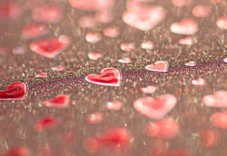 Heart-shaped bokeh backgroundの写真素材
