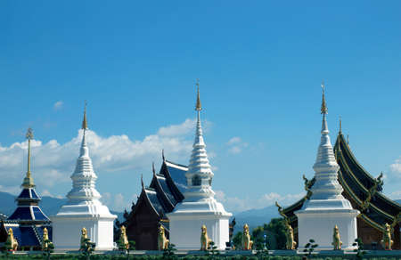 Buddhist temple  blue skyの写真素材