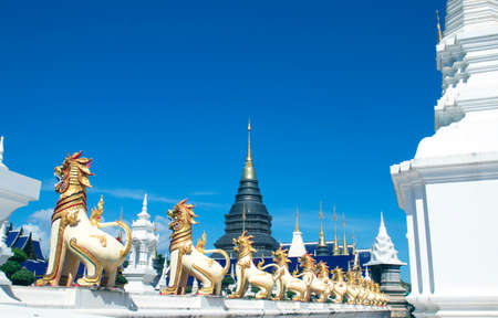 Buddhist temple  blue skyの写真素材