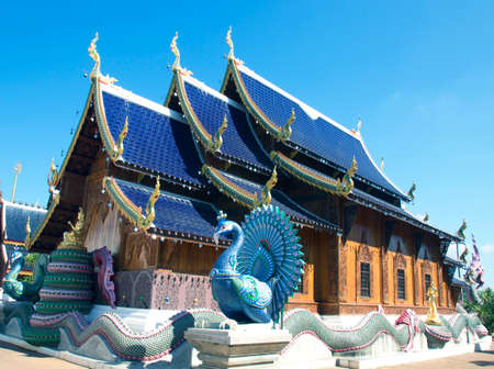 Buddhist temple  blue skyの写真素材
