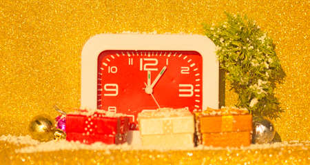 christmas  background gift gold bokehの写真素材