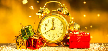 Clock with gifts background