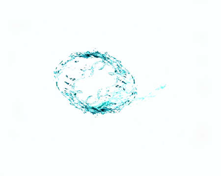 Water splash on white backgroundの写真素材