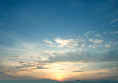 The vast blue sky and clouds sky  abstract sun