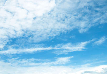 The sky is large, bright, beautiful and has white clouds.の写真素材