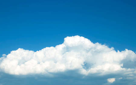 The sky is large, bright, beautiful and has white clouds.の写真素材