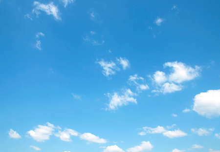 The sky is large, bright, beautiful and has white clouds.の写真素材