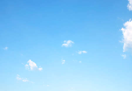 The sky is large, bright, beautiful and has white clouds.の写真素材