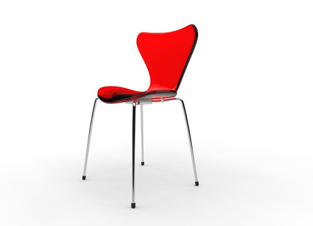 Red Modern Glass Chairの写真素材
