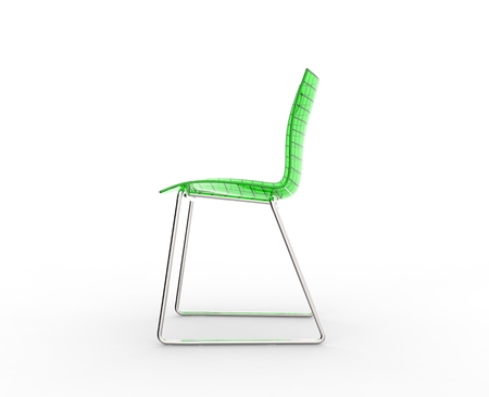 Plastic Green Chair Side Viewの写真素材