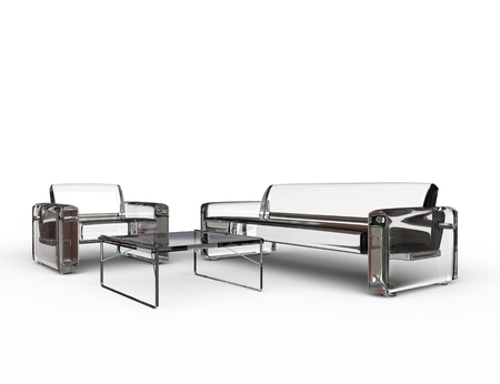 Transparent Glass Sofa And Armchair