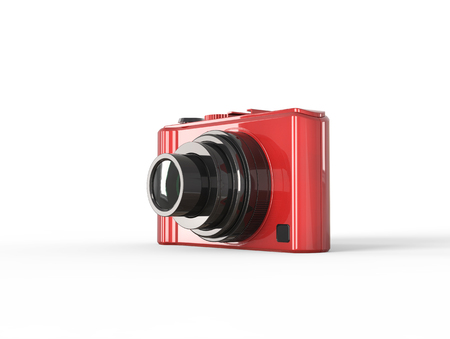 Red compact digital photo camera