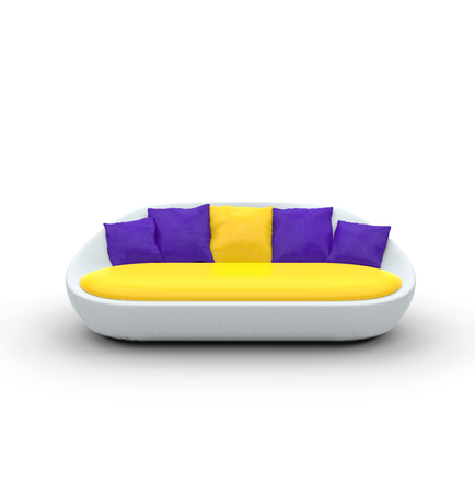 Bright White Purple Sofaの写真素材