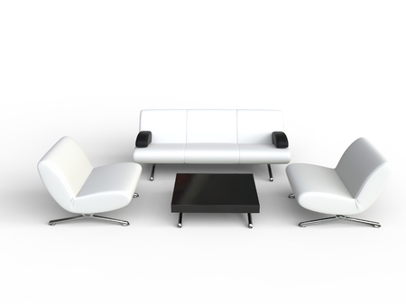 White Lounge Furniture Setの写真素材