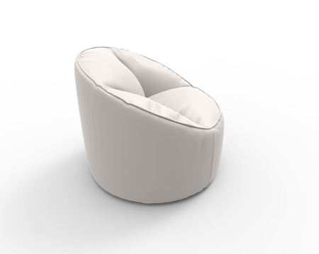 White lazy chair isolated on white background - side view.の写真素材