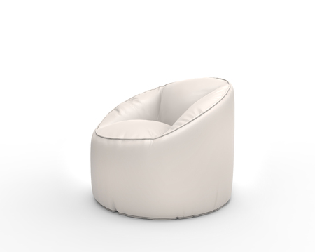 White lazy chair isolated on white background - right view.の写真素材
