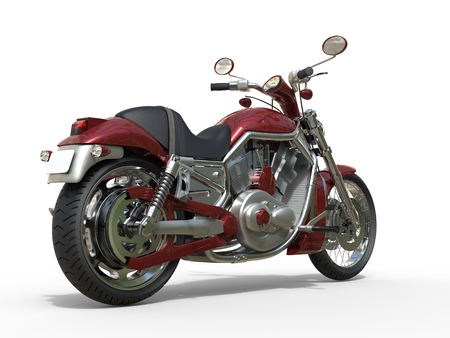 Red Roadster Bike - Rear Viewの写真素材