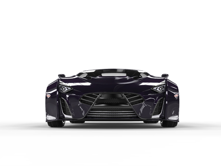 Supercar - glossy dark paint - front viewの写真素材