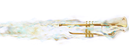 Trumpet - white smokeの写真素材