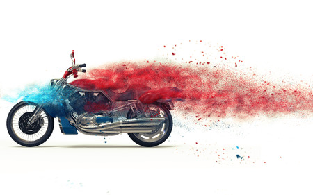 Red bike - particle dispersionの写真素材