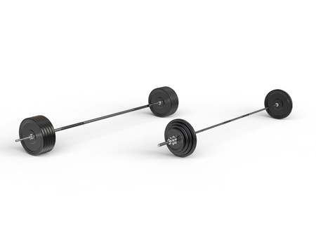 barbell weights - isolated on white background - 3D Renderの写真素材