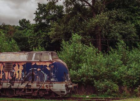 Beautiful rusty vintage trainの写真素材