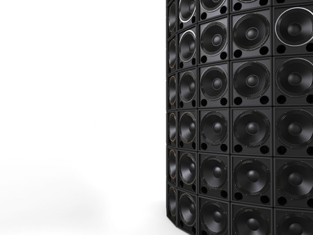Tower of hifi bass speakers - cut shotの写真素材