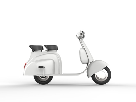 White scooter - side viewの写真素材