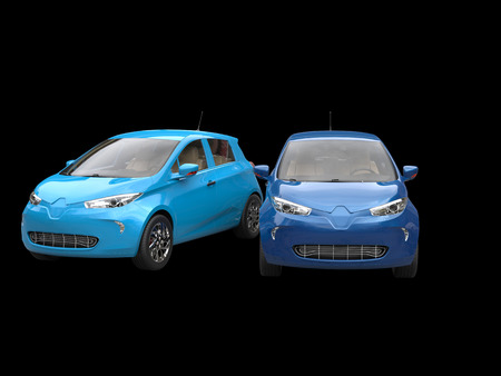 Modern electric eco cars - blue two toneの写真素材