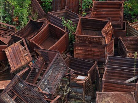 Rusty discarderd metal stuffの写真素材