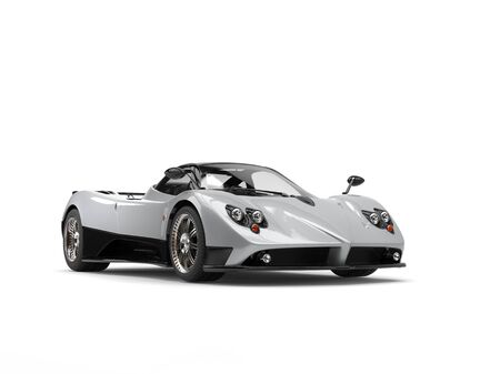 Luxury modern sports car - silver with black side panelsの写真素材