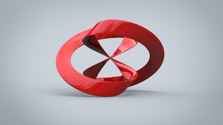 Abstract art sculpture - red porcelainの写真素材