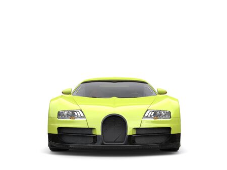 Electric green modern luxury sports car - top viewの写真素材