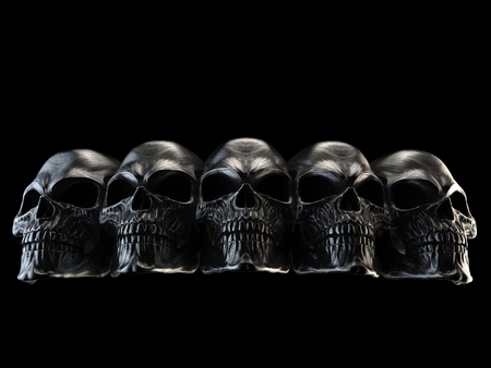 Dark horror black metal skullsの写真素材