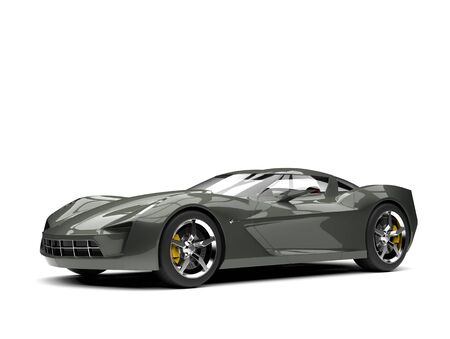 Dark olive green sports concept carの写真素材