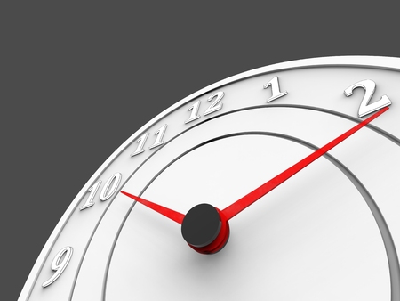 White clock with red dials - time and schedule concept