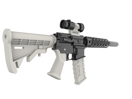 Modern assault rifles with white details - beauty shotの写真素材