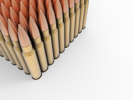 Batch of ammo - high calibre bullets - top down viewの写真素材