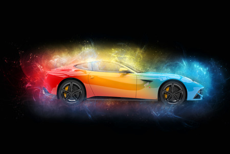 Mystical colorful modern sports carの写真素材