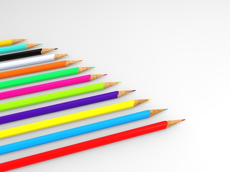 Colorful wooden pencilsの写真素材