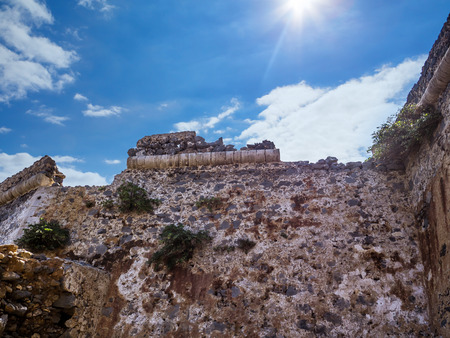 Stone walls of the ancient fortの写真素材
