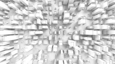 Abstract cubic city structures - top down viewの写真素材