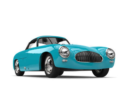 Aquamarine blue vintage sports car - beauty shot